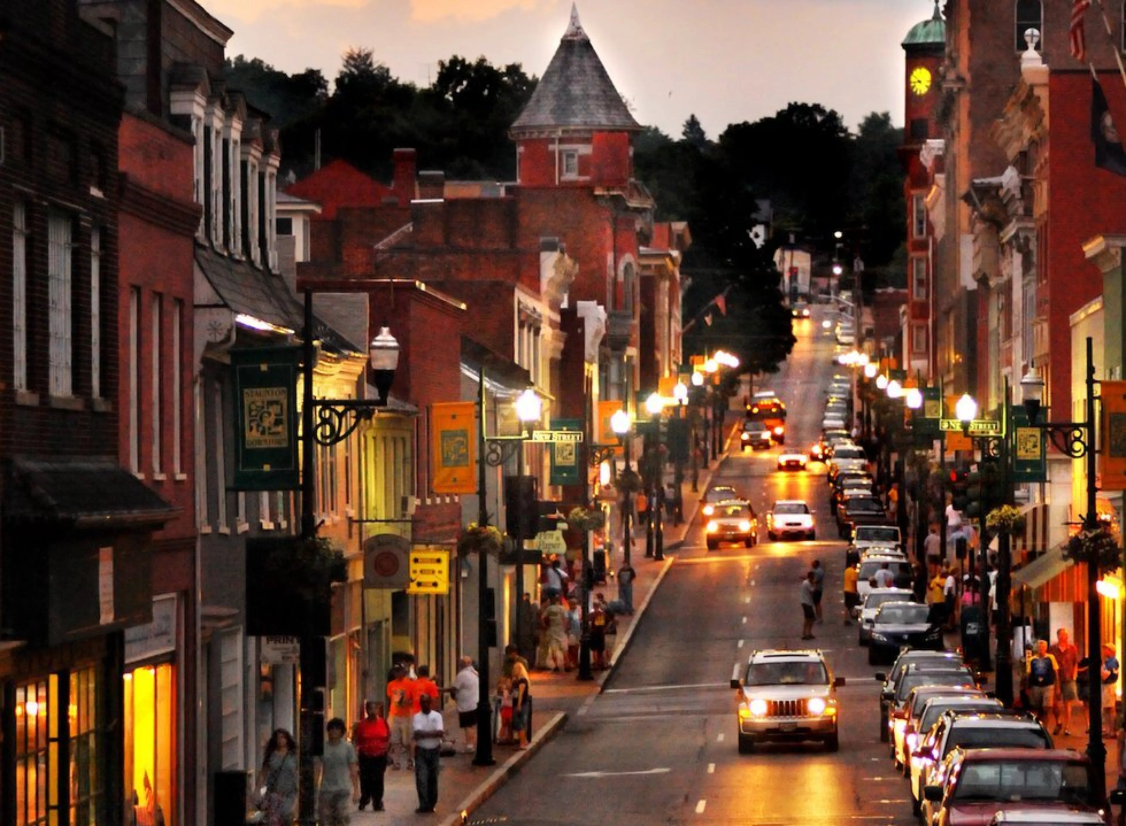 Downtown staunton night